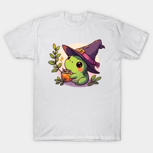 Kawaii witchy frog tea party T-Shirt